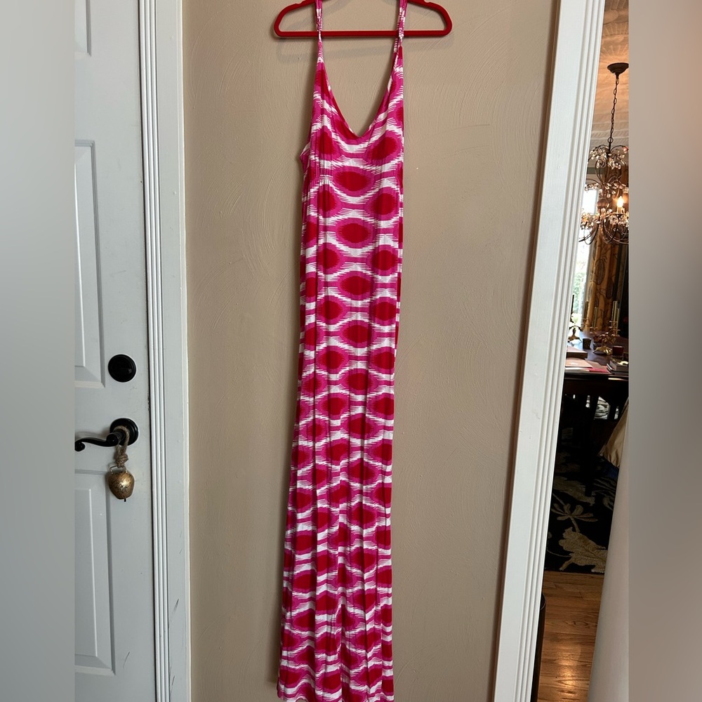 Pink and White Maxi Dress